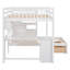 Lit superposé double au-dessus de simple avec bureau, tiroirs et tablettes-491078102