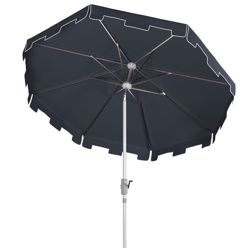 Parasol du marché Coramae, Marine, Chrome chrome, 100,79 po L x 100,79 po po
