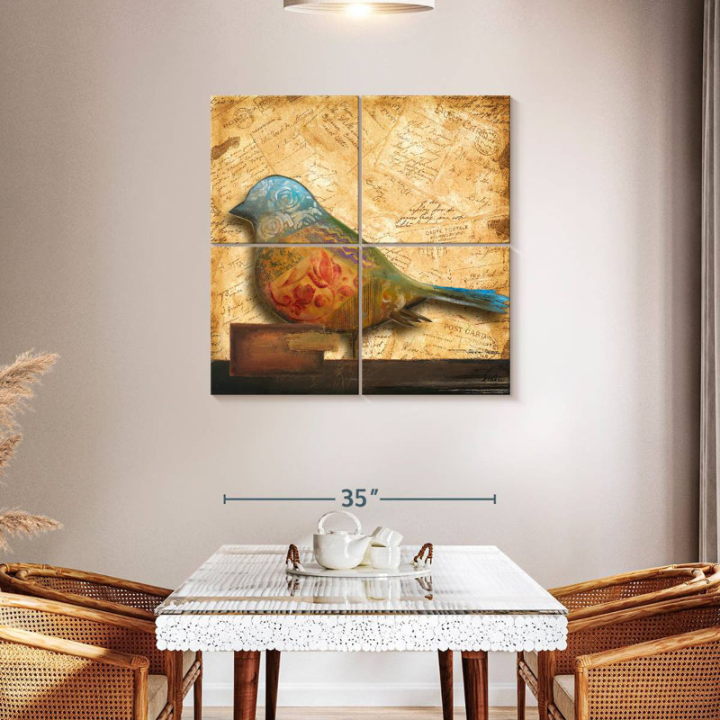 Brampt Bird Of Collage I, 38" H x 38" W