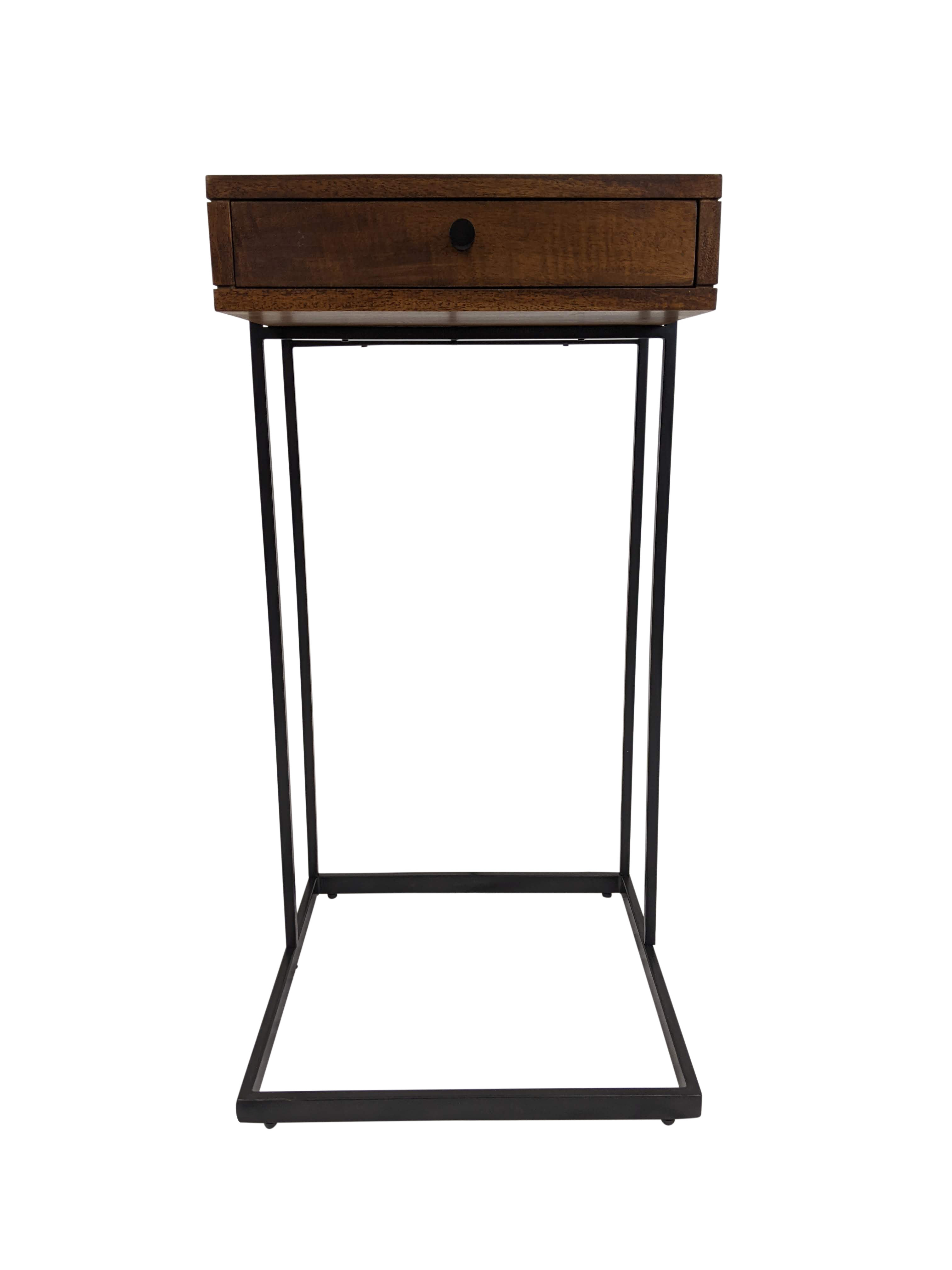 17 Stories Niveya Solid Wood Top End Table with Storage and BuiltIn