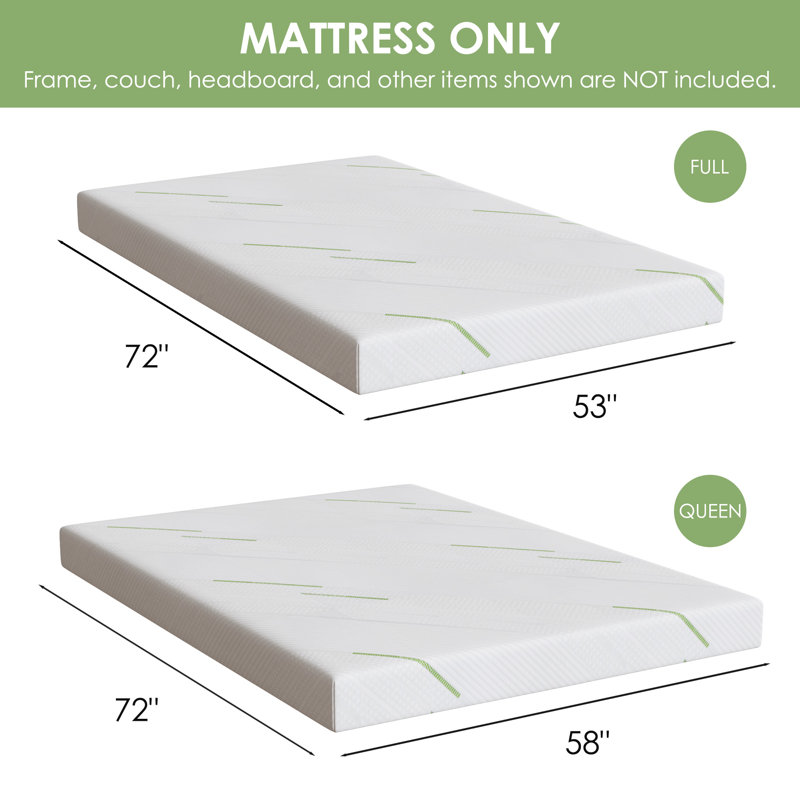 Matelas en mousse viscoélastique moyenne de 4 po pour canapé-lit, remplacement du matelas du canapé-lit - matelas seulement