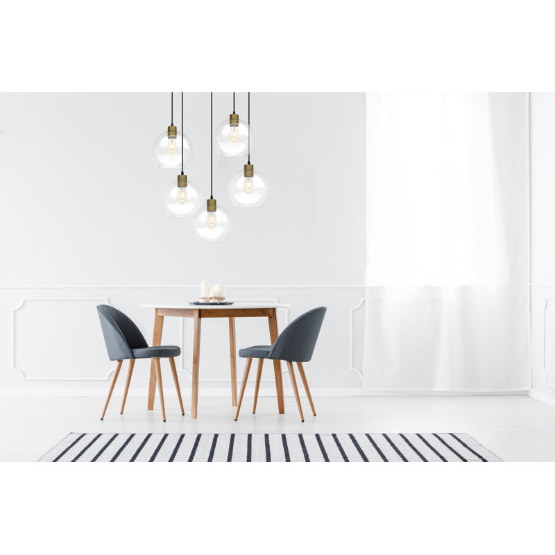 Luminaire suspendu rond 5 lumières Natural Gold, Doré, 5 lumières