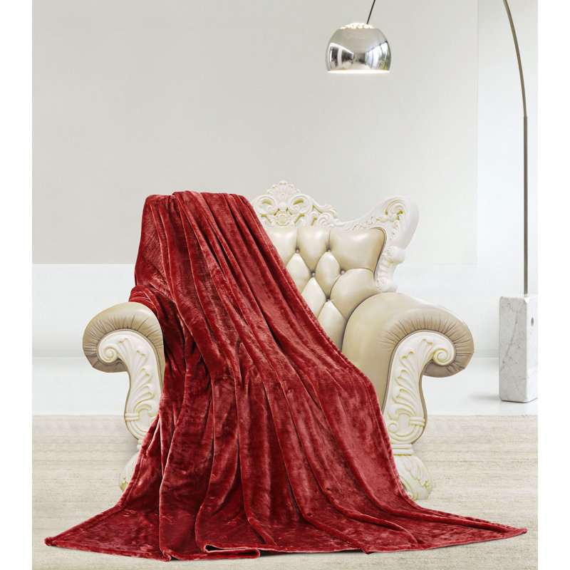  Couverture en velours brillant Microplush, Bourgogne