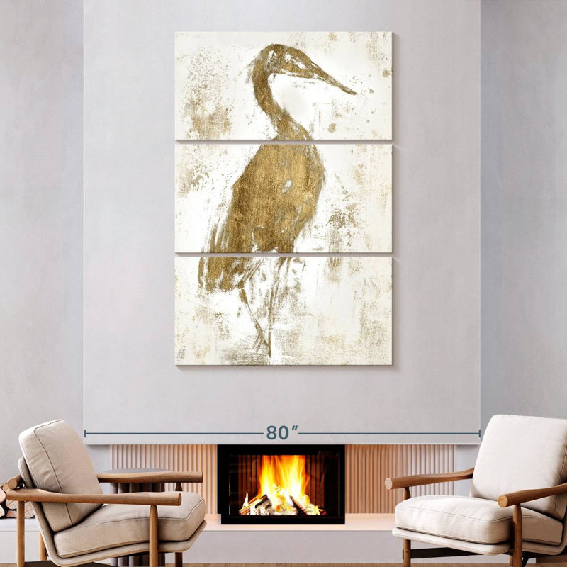 Brampt Gilded Heron I, 74'' H x 48'' W