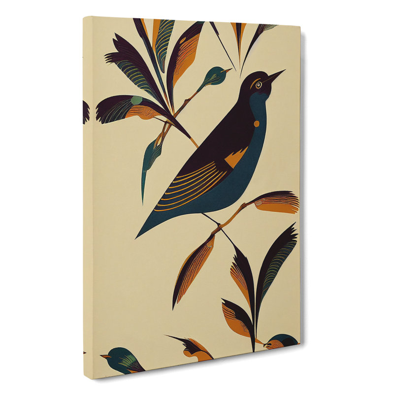 Art Deco Bird No.5 - Wrapped Canvas, 76cm H x 50cm W x 3cm D