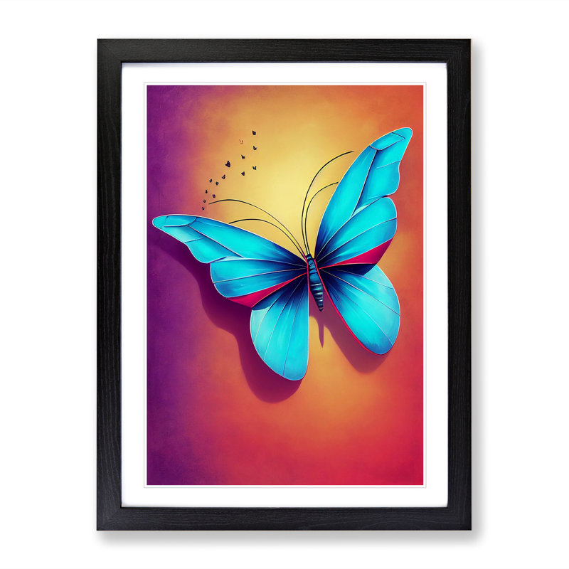 Unforgettable Butterfly - Single Picture Frame Print, Black Framed, 64cm H x 46cm W x 2cm D