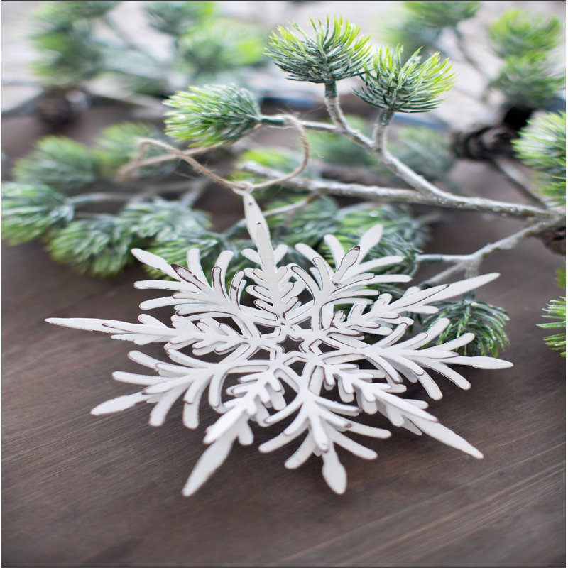 Cintre de 6,1 x 1,8 x 6,3 po en forme de flocon de neige, boules de Noël suspendues décoratives pour décorations de fêtes, ensemble de 6