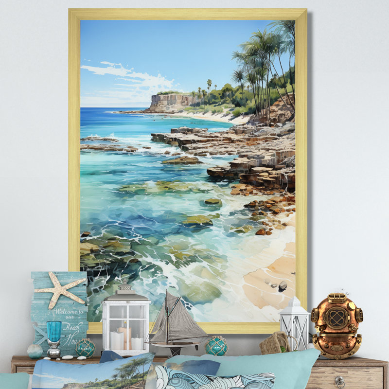 Photo de plage - Paradis tropical III - Reproductions encadrées de plage côtière, H 32 po x l 24 po x P 1 po
