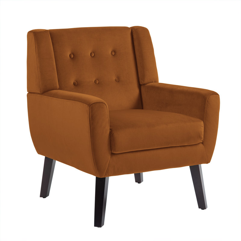 Jaqueze 73.4 Cm Wide Tufted Armchair, Orange Velvet