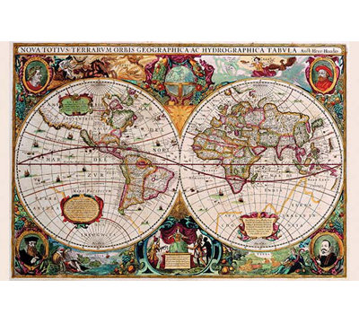 " Stereographic Map Of The World " by Jodocus Hondius