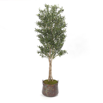 Faux Olive Tree Tree in Metal Planter