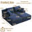 Masir Boneless Sleeper Couch,Double Chaises Lounge With Pillows, Could Plush Corduroy-515763128