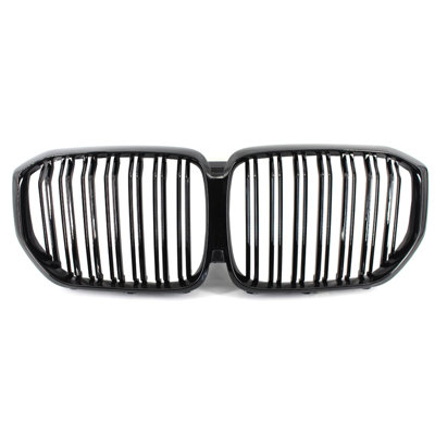 Durable Protection Front Grille for AutoBrandX X5 G05 2018-2023 – Automotive Bumper Guard – Enhances Ventilation and Radiator Protection – Gloss Black Double Line Grille