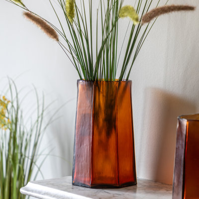 Organic Faceted Hurricane Amber H260mm
