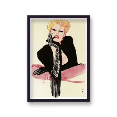 Yves Saint-Laurent 1 Vintage Fashion Print by Rene Gruau - Single Picture Frame Print