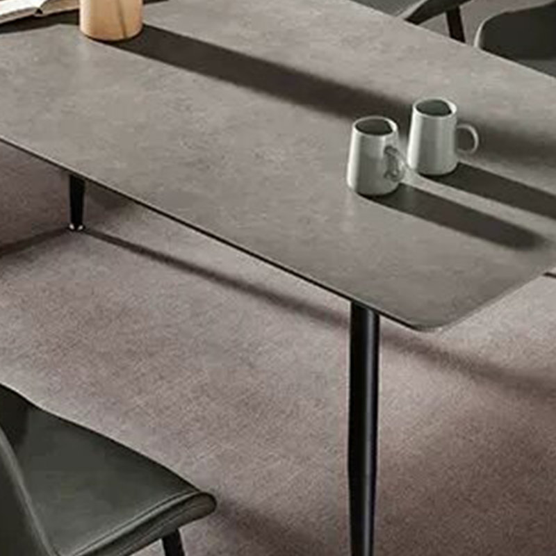 Table de salle à manger en pierre grise, H 29,52 po x L 70,86 po x l 35,43 po, 5