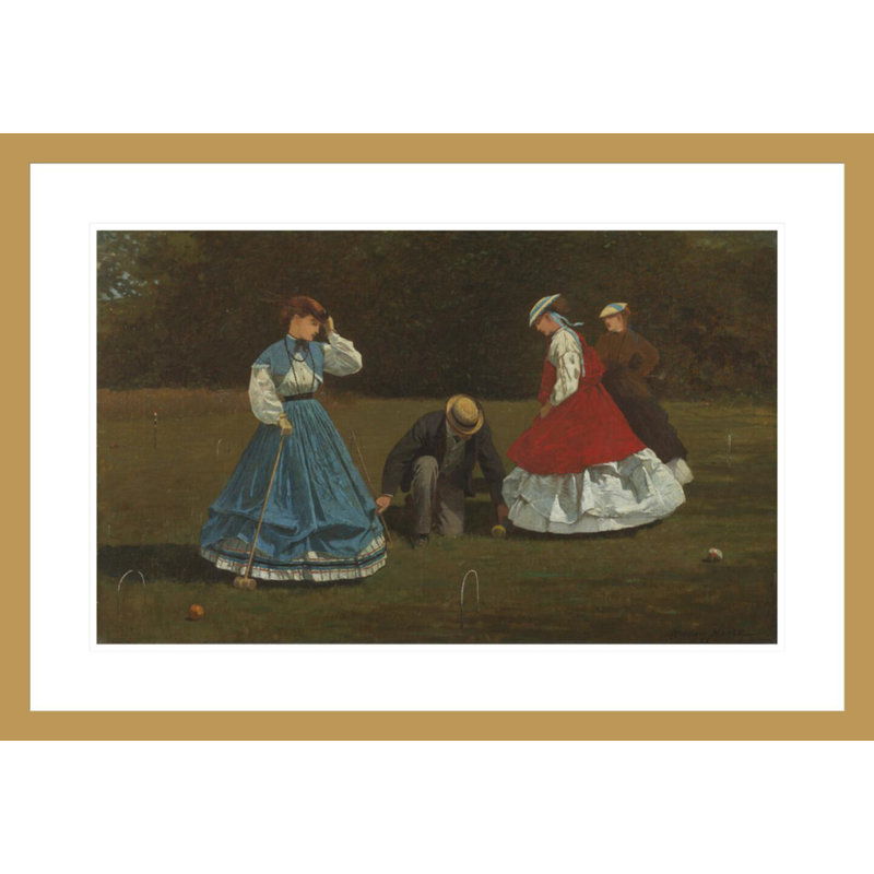 «Croquet Scene» par Winslow Homer, impression giclée sur cadre, H 20,5 po x l 29,5 po