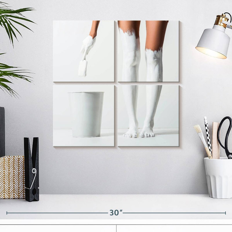Pieds de Senne peints en blanc, H 18 po x l 18 po