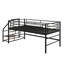 Lit mezzanine moyen avec escalier de rangement, lit simple peu encombrant pour les petites pièces et dortoir, structure robuste-159640692