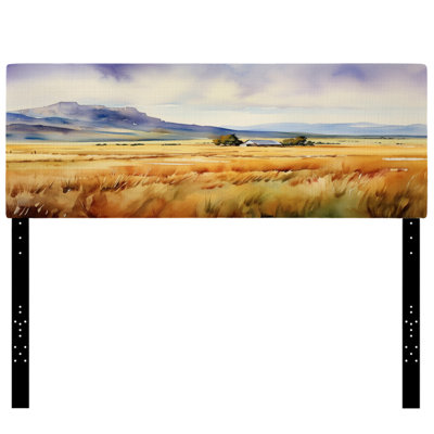 Wyoming Yellow Prairies Upholstered Headboard