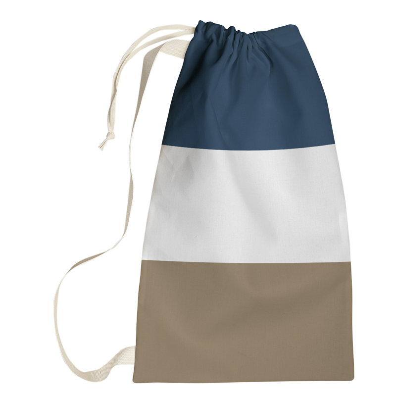 Utah Fabric Laundry Bag with Handles, Small (29" H x 18" W), White Accent
