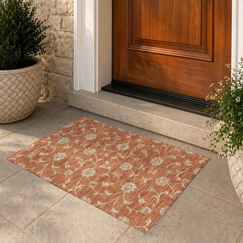 Tapis Chantille ACN3079 Global, lavable à la machine, intérieur/extérieur, Rouille, 1 pi 8 po x 2 pi 6 po