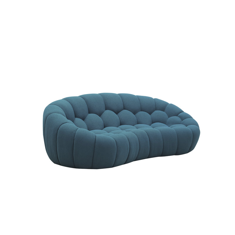 Causeuse moderne Blodget, Bleu sarcelle foncé, 28.7" H x 86.6" W x 45.3" D