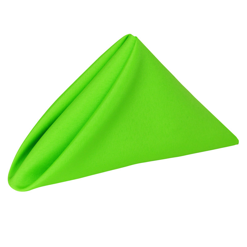 Polyester Square Napkin, Neon Green, 20" x 20"