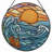 7.8"H Ocean Sunset Stained Glass Window Panel-1410597769