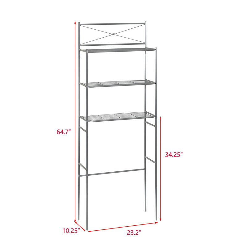 Osazee Freestanding Over the Toilet Storage, Satin Nickel