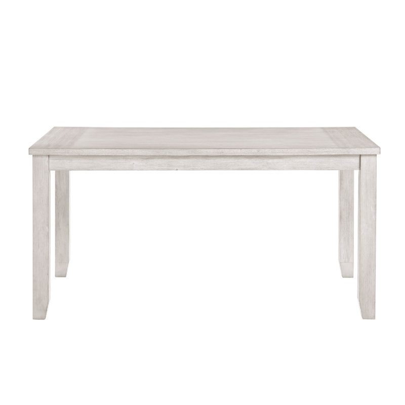 Table à hauteur de comptoir Vile, 60 pouces rectangulaire, blanc antique vieilli