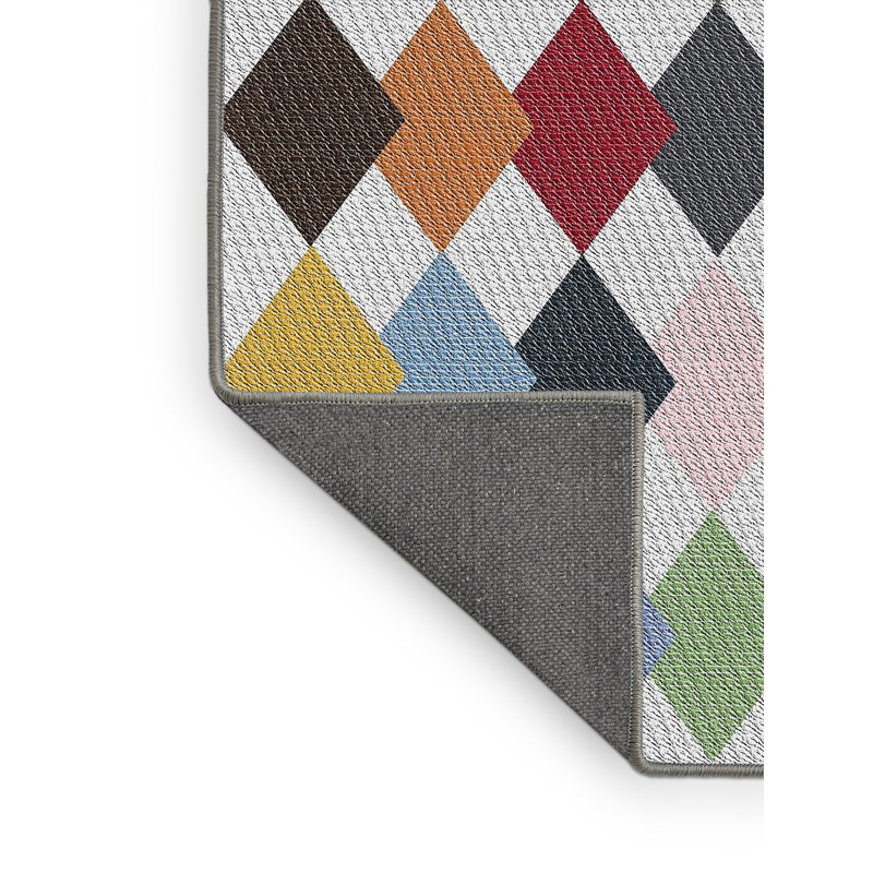 Tapis géométrique rouge / brun, Rectangle 7 pi x 9 pi