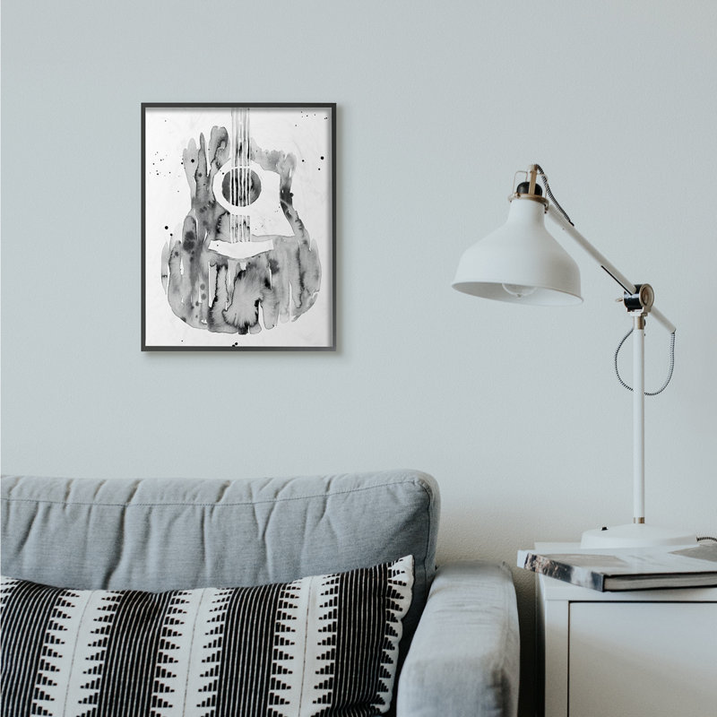 «Abstract Guitar Pattern», reproduction d'art, H 20 po x l 16 po x P 1,5 po, Giclée encadrée noir minuit