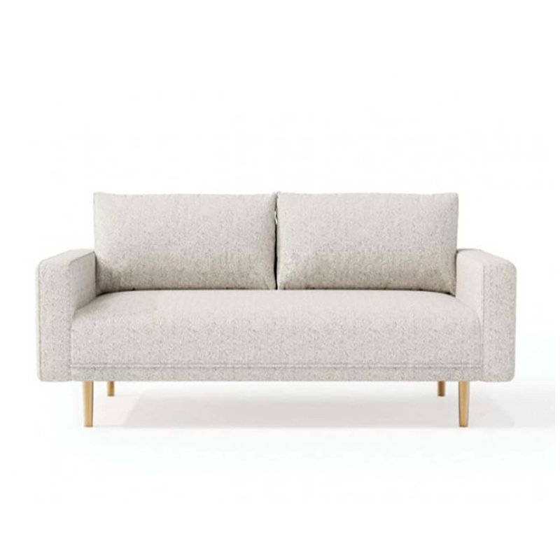 Causeuse rembourrée Saori, Bouclé blanc cassé, H 33 po x l 82,5 po x P 34,5 po