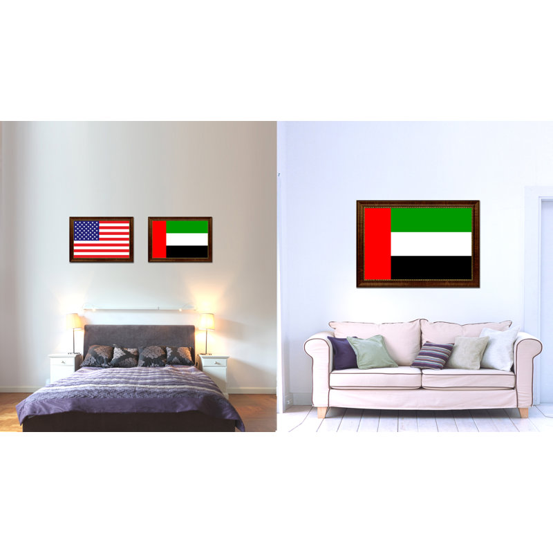 «Emirats arabes unis drapeau du pays», reproduction d'impression sur toile encadrée, H 21 po x l 30 po x P 1 po