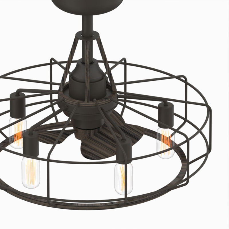 Dilbert 12'' Ceiling Fan with LED Lights, Brown