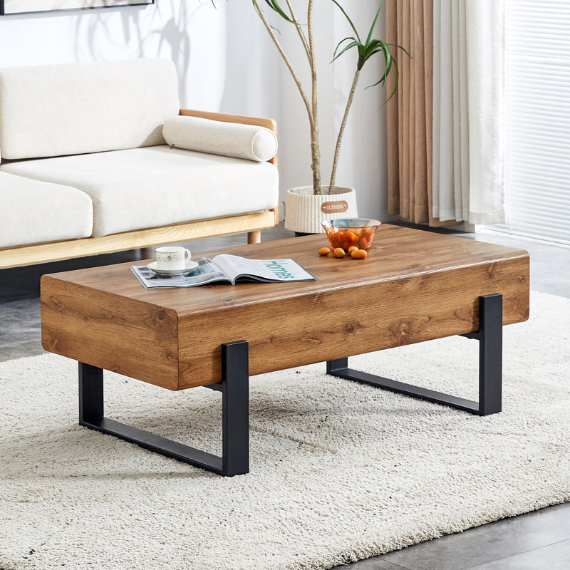 Nuhamin Coffee Table, Wood, 17.32" H x 47.24" L x 24.43" W