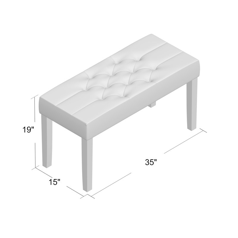 Banc de rangement en similicuir Rooker, Noir