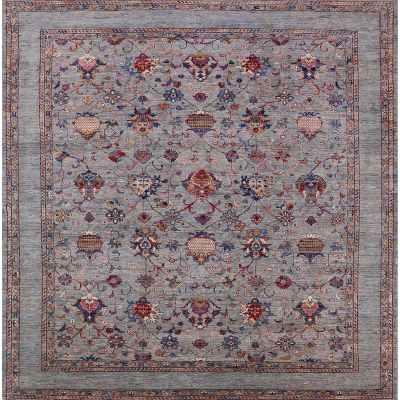 Tapis oriental gris, Carré 5 pi