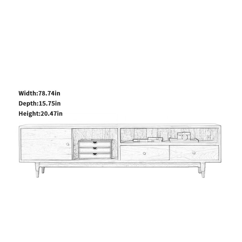 Meuble télé Creative, H 20,47 po x l 78,74 po x P 15,75 po