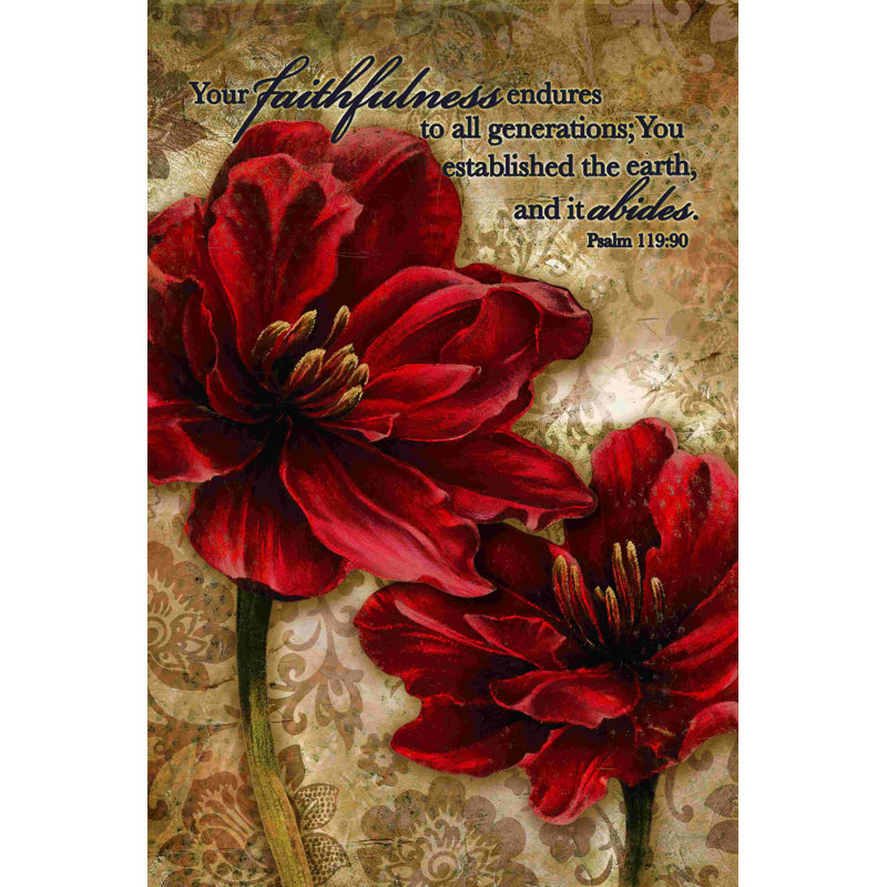 Fleurs religieuses, H 18 po x l 12 po