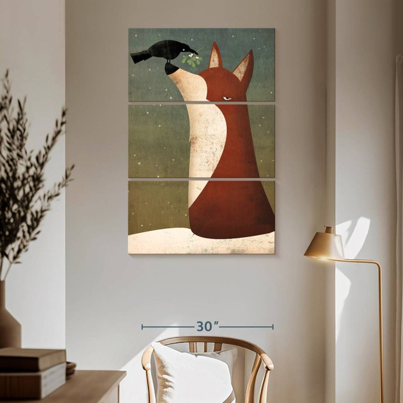 Brampt Fox And Mistletoe, 65" H x 42" W