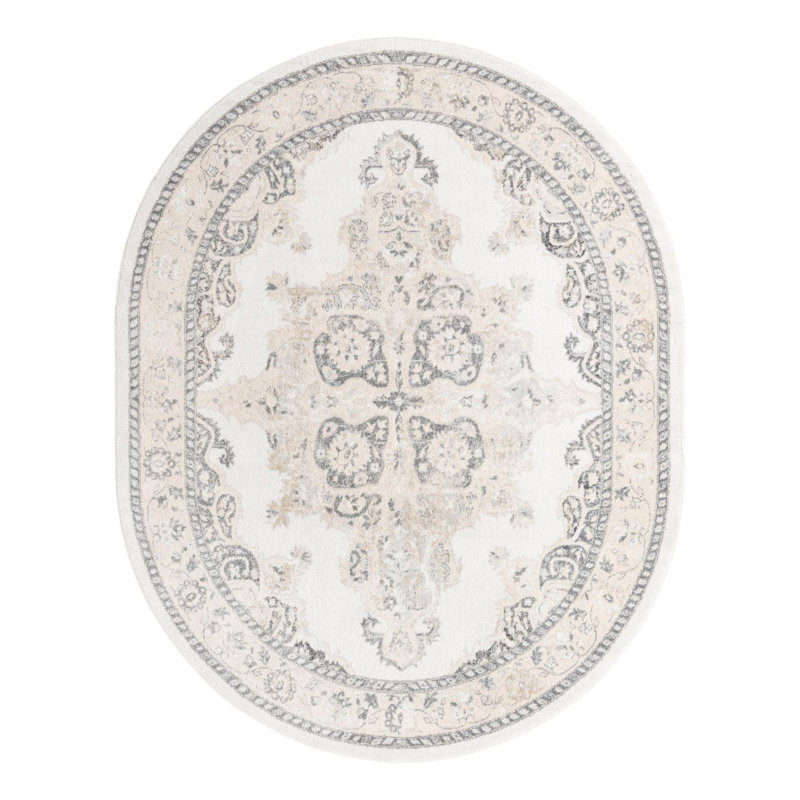 Anjelita Oriental Indoor Rug, Oval 7'10" x 10'