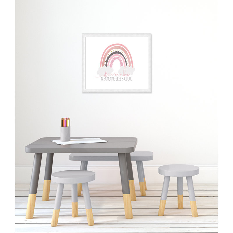 Être un arc-en-ciel, H 22,5 po x l 26,5 po x P 0,63 po, Cadre à grain de bois blanc