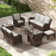 Gurit 9 - Person Patio Conversation Sets with Cushions