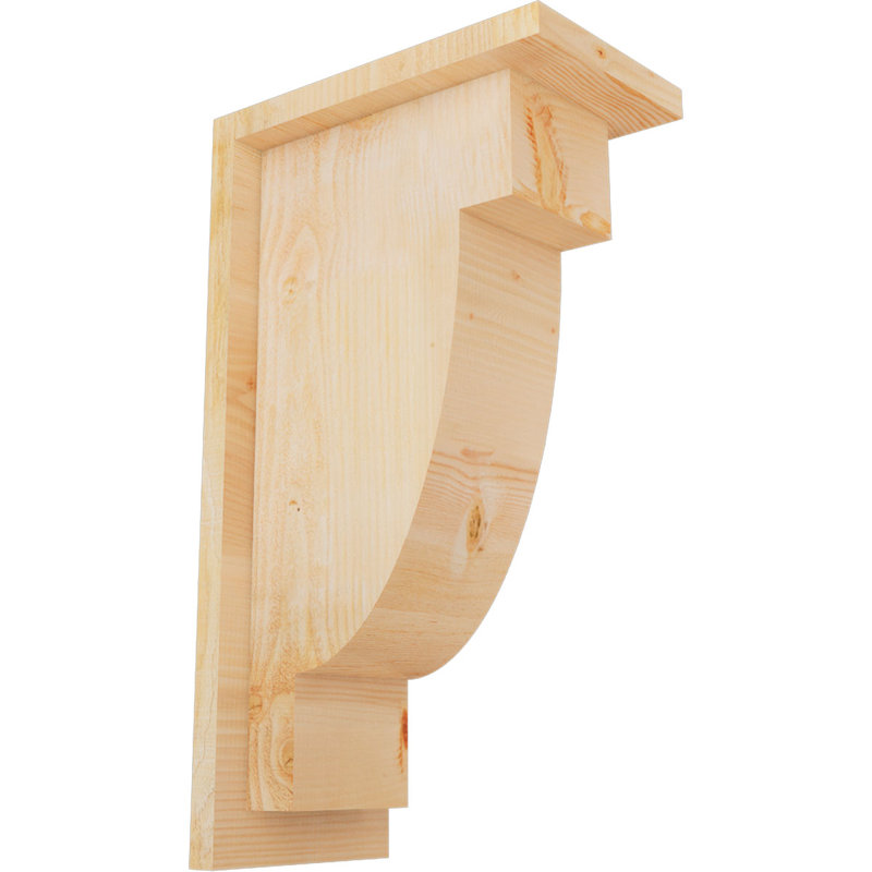 Corbeau alpin avec contre-plaque, H 18 po x l 6 po x P 10 po, Sapin de Douglas, Sciage brut