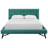 Julia Queen Biscuit Tufted Upholstered Fabric Platform Bed-1581675898
