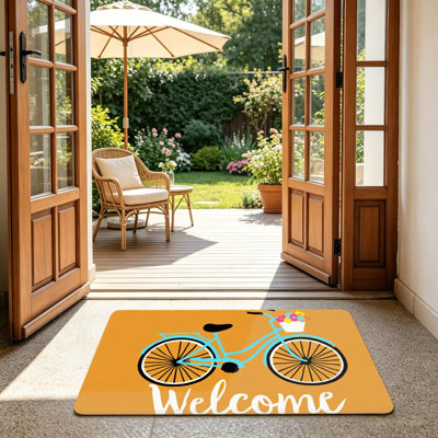 Tapis de sol turquoise 24 po x 36 po pour l'extérieur et l'intérieur