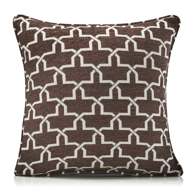 Nida Abstract Square Euro Cushion Cover, Chocolate, 45cm H x 45cm W x 1cm D