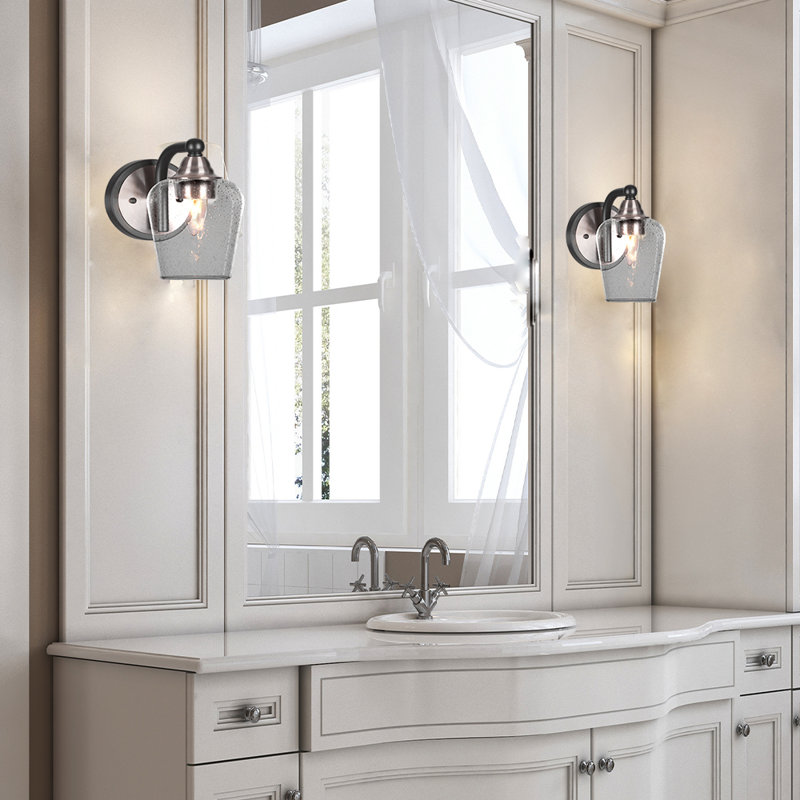 Applique murale 1 lumière Achen, Noir mat / nickel brossé